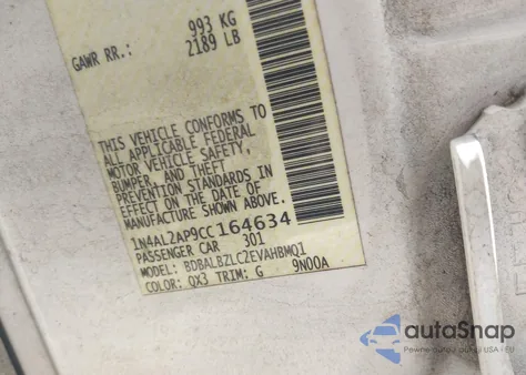 2012 Nissan Altima 2.5 S из США, поврежденный, VIN 1N4AL2AP9CC164634